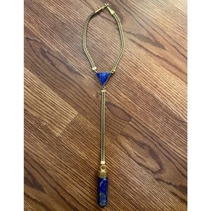 Gold & Lapis Lazuli Necklace by Mania Mania